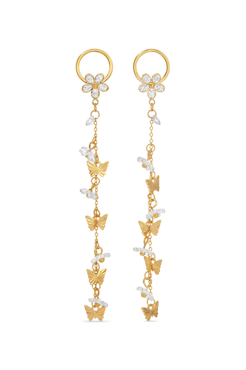 Celeste CZ Butterfly Dangle Earrings
