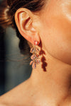 Julie Pink Drop Statement Earrings