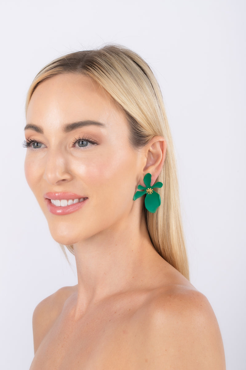 Georgia Earrings - Teal Green