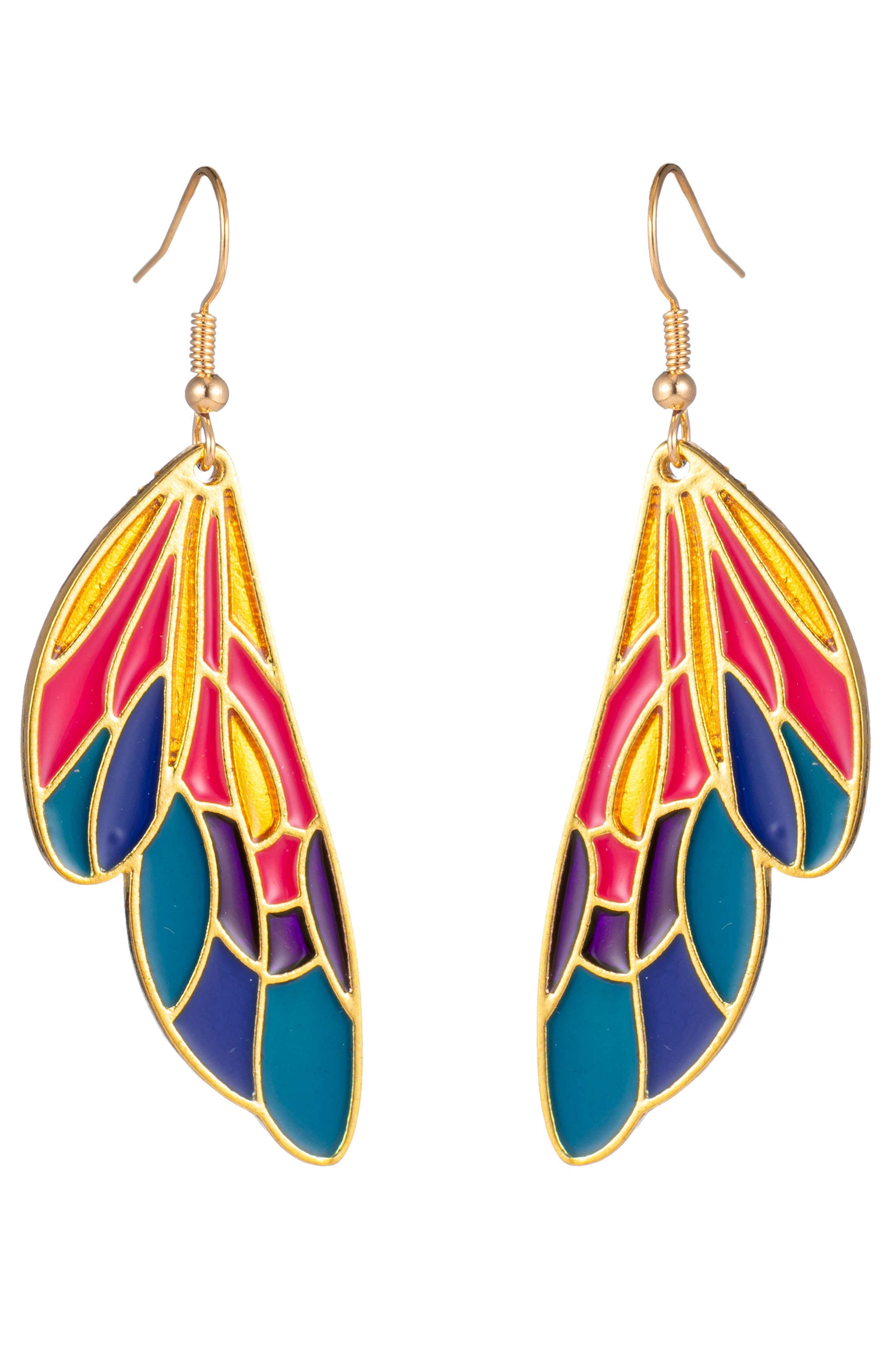 Fairy Rainbow Feather Earrings