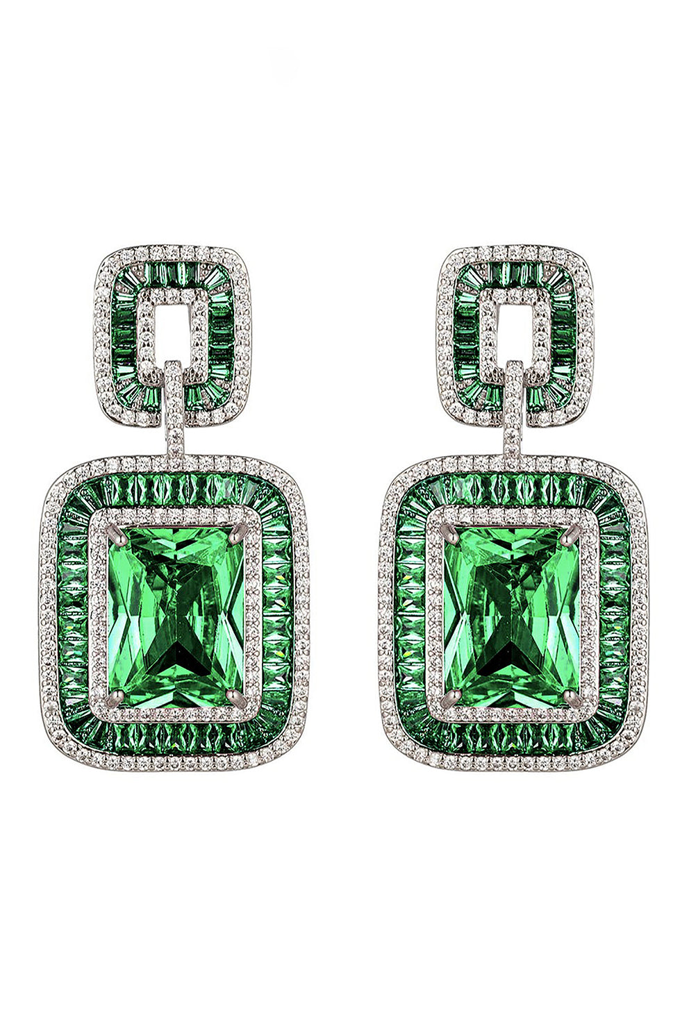 Lea Green CZ Dangle Earrings