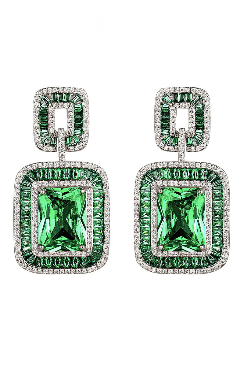 Lea Green CZ Dangle Earrings