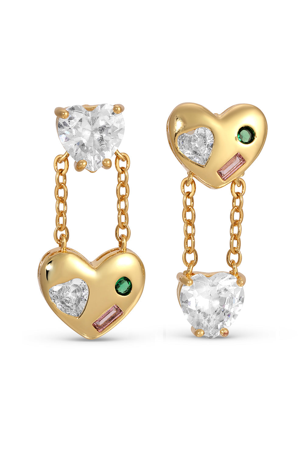 2-Tone Heart Earrings – Eye Candy Los Angeles