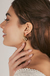 Golden Bean CZ Earrings