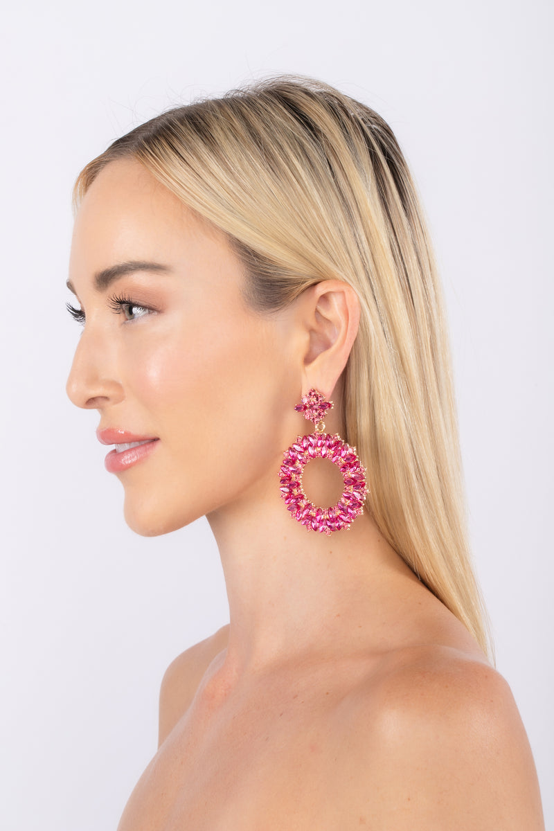 Stephanie Hot Pink Loop Earring