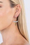 Green Dragonfly CZ Drop Earrings