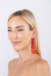 red acrylic statement earring