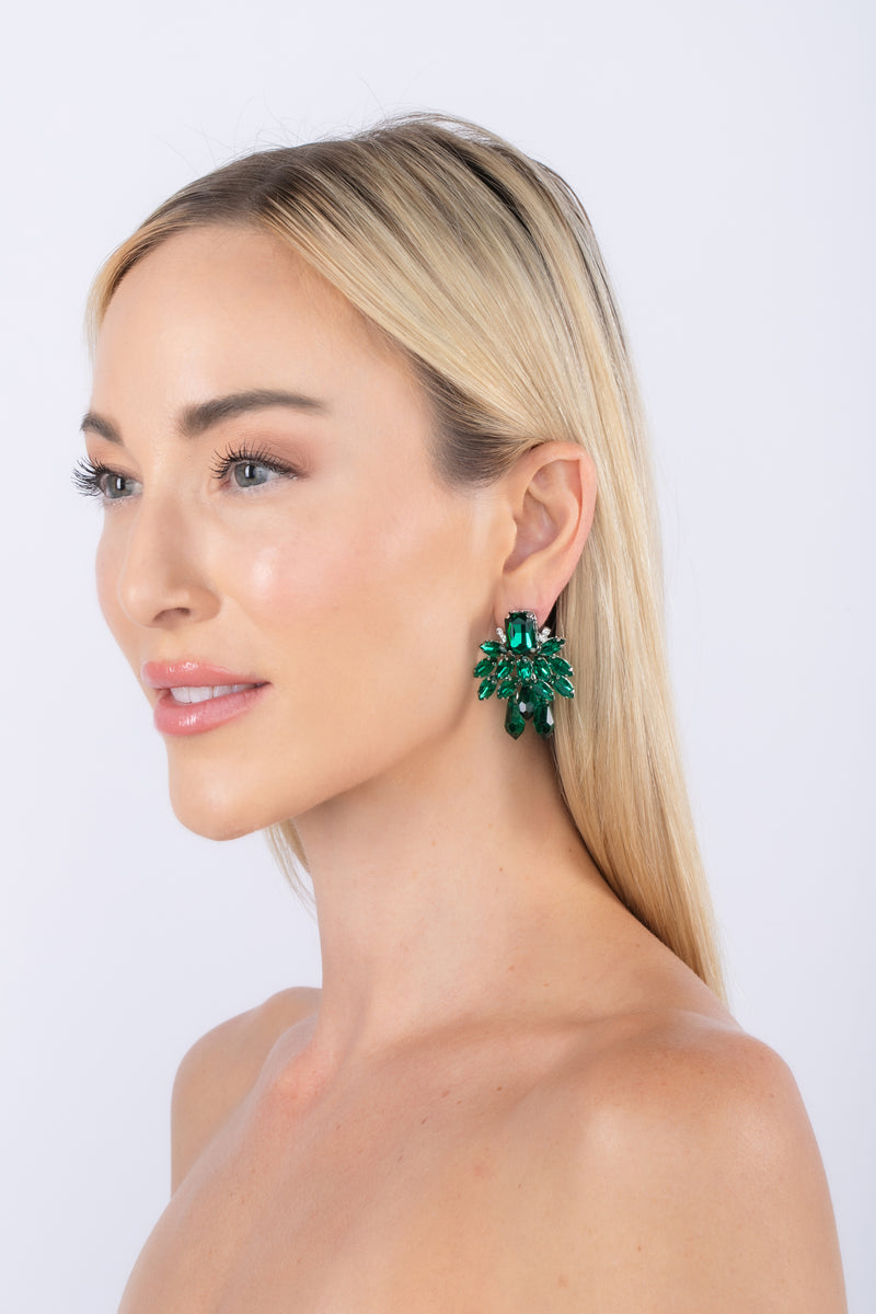 green acrylic drop earrings