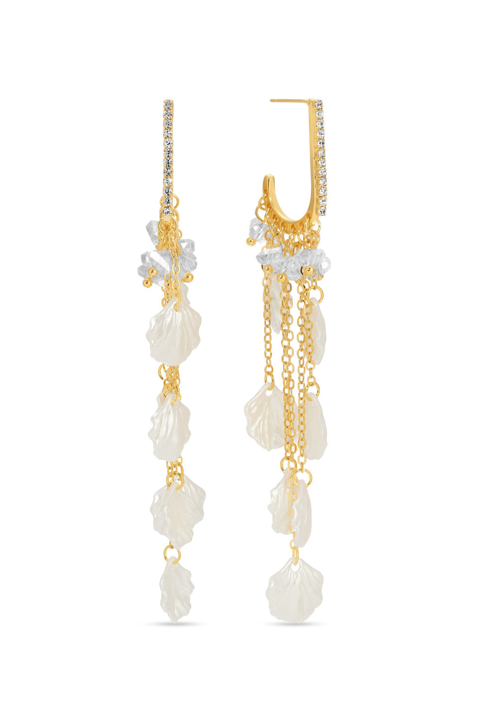 Chelsea Seashell Fringe Dangle Earrings
