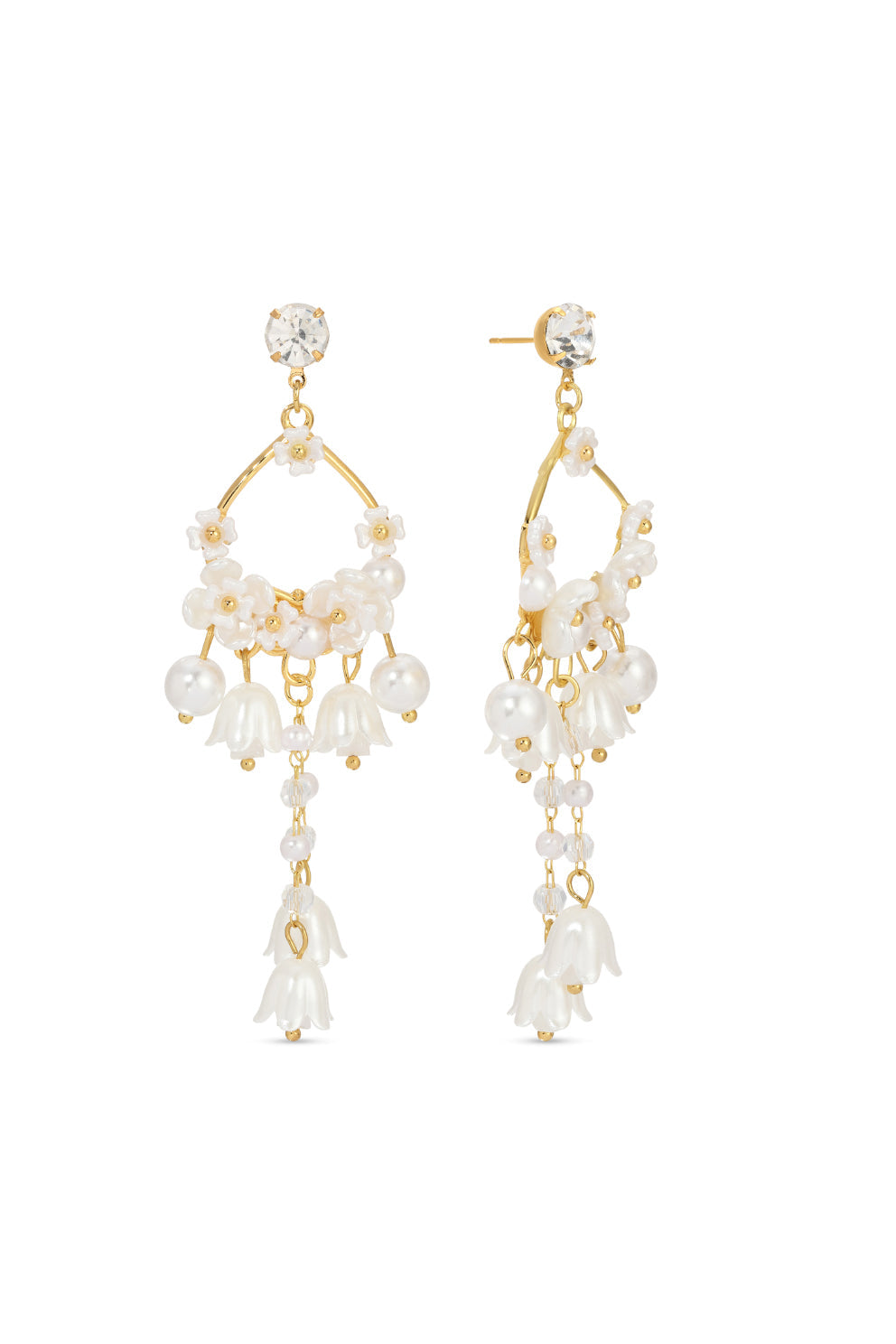 Lily Of The Valley Pearl Drop Earrings