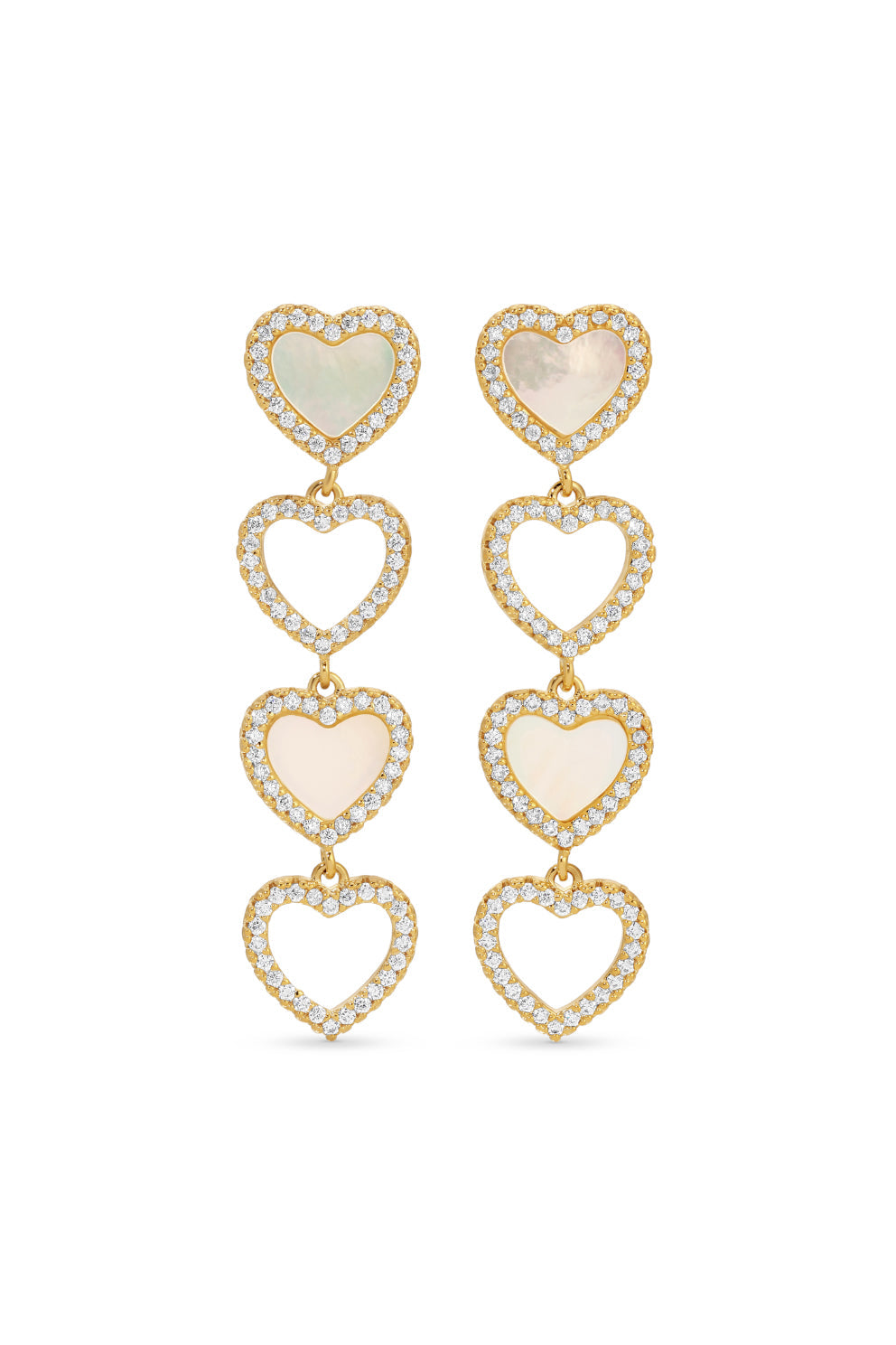 Bridgette CZ Heart Dangle Earrings