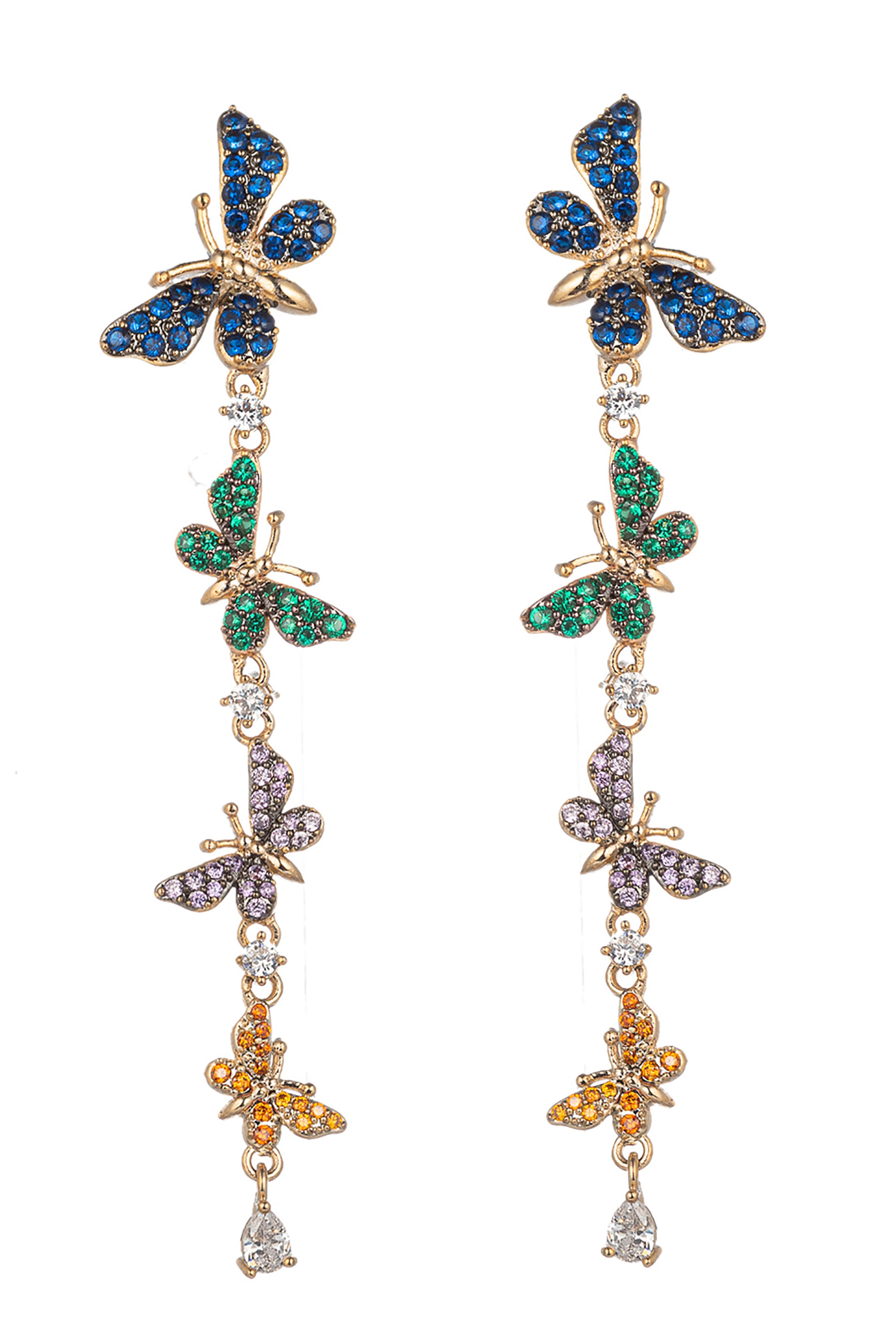 Sienna 18K Gold Plated CZ Butterfly Earrings