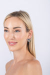 Roses Are Blue CZ Earring