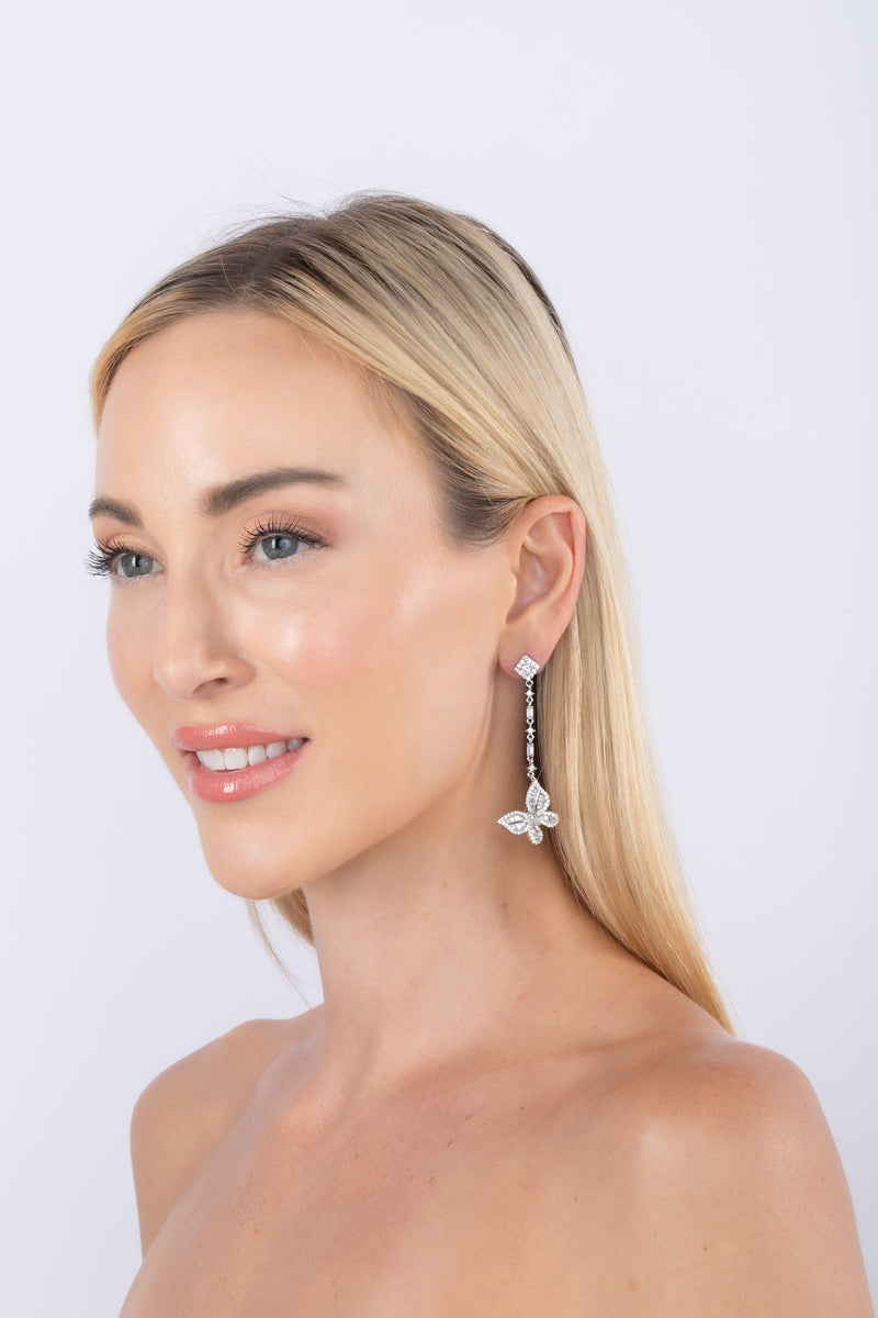 Luna Butterfly CZ Drop Earring