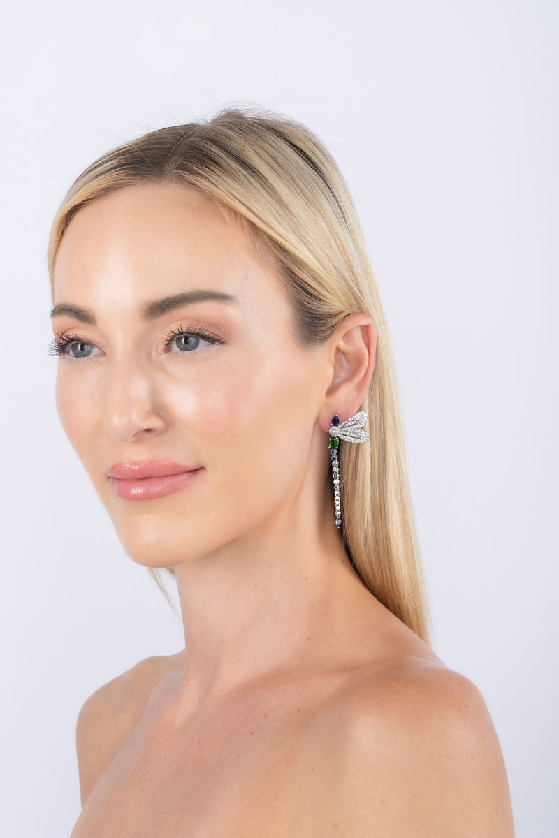 Dragonfly Green Drop Earring