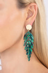 Dark Leaf Statement Earrings