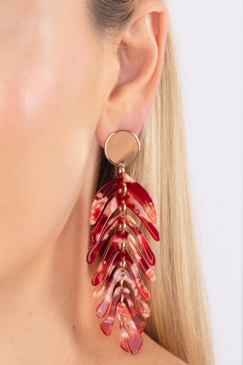 Fringe Leaf Earrings