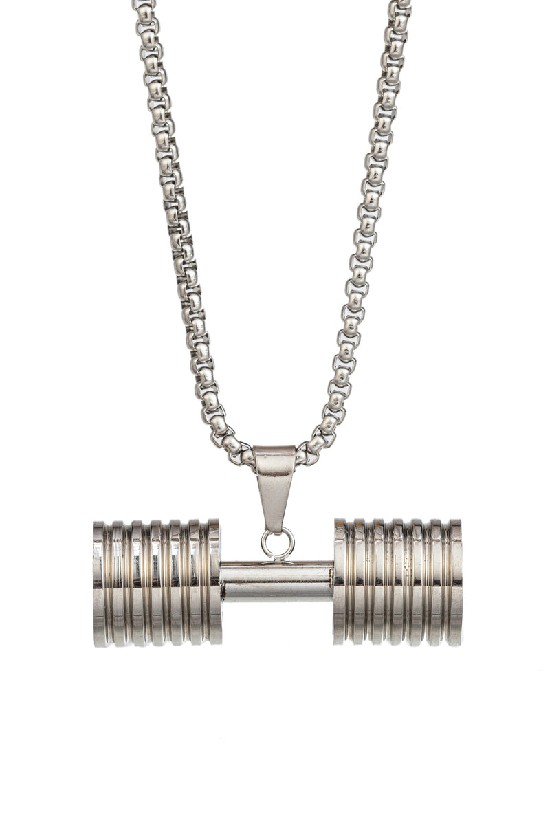 Arnold Dumbbell Pendant Necklace - Gold