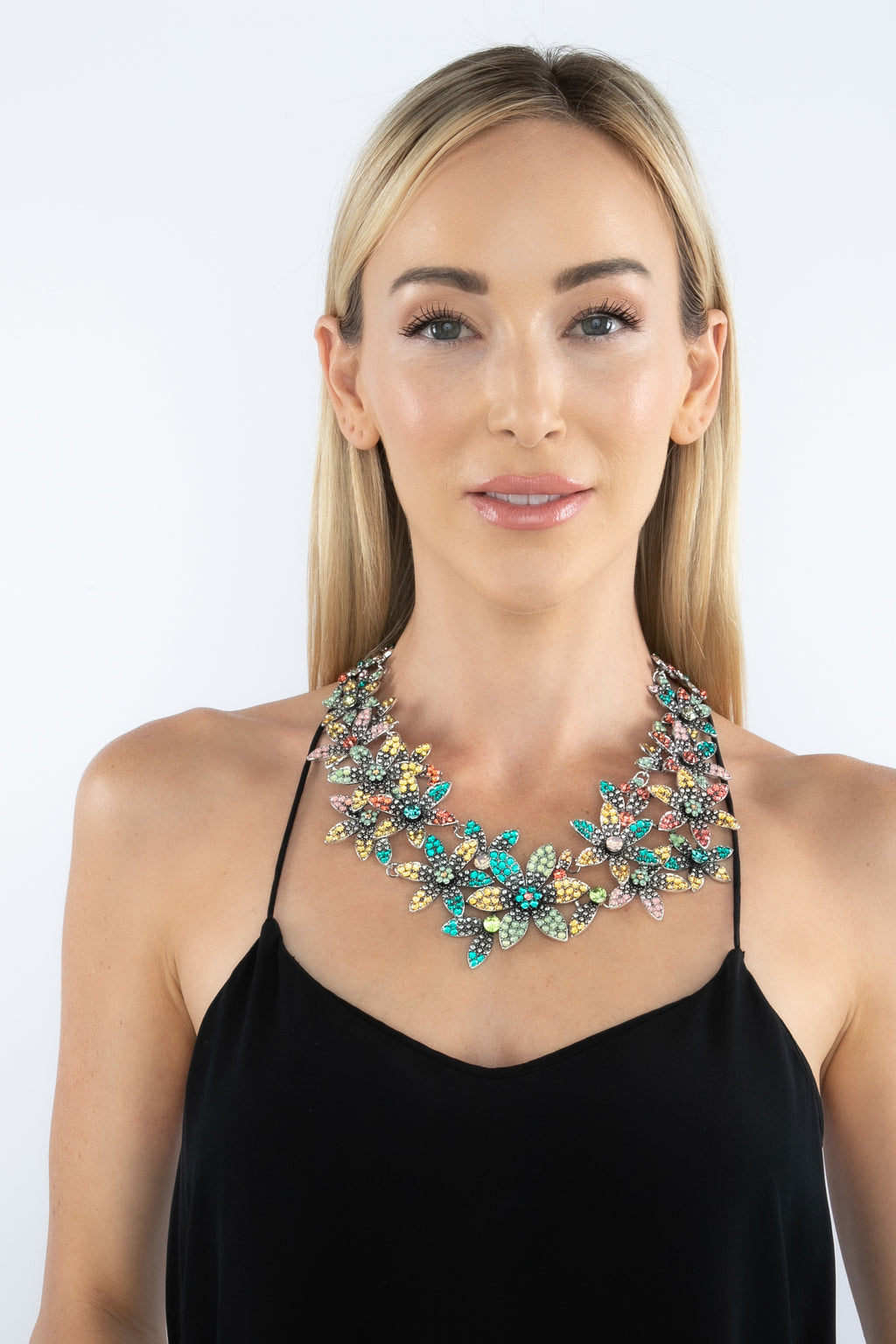 Floral collar statement necklace