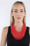 Ruby Red Seed Bead Necklace