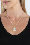 Virgin Mary Shell Pendant Necklace