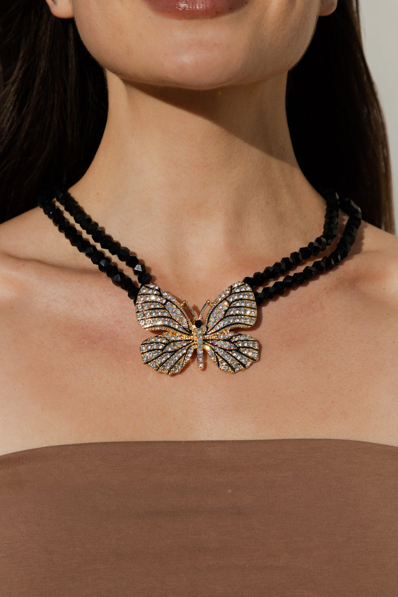 Butterfly Statement Drop Necklace