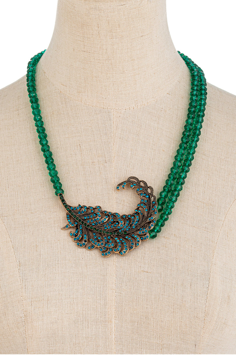 Giorgia Feather Beaded Necklace
