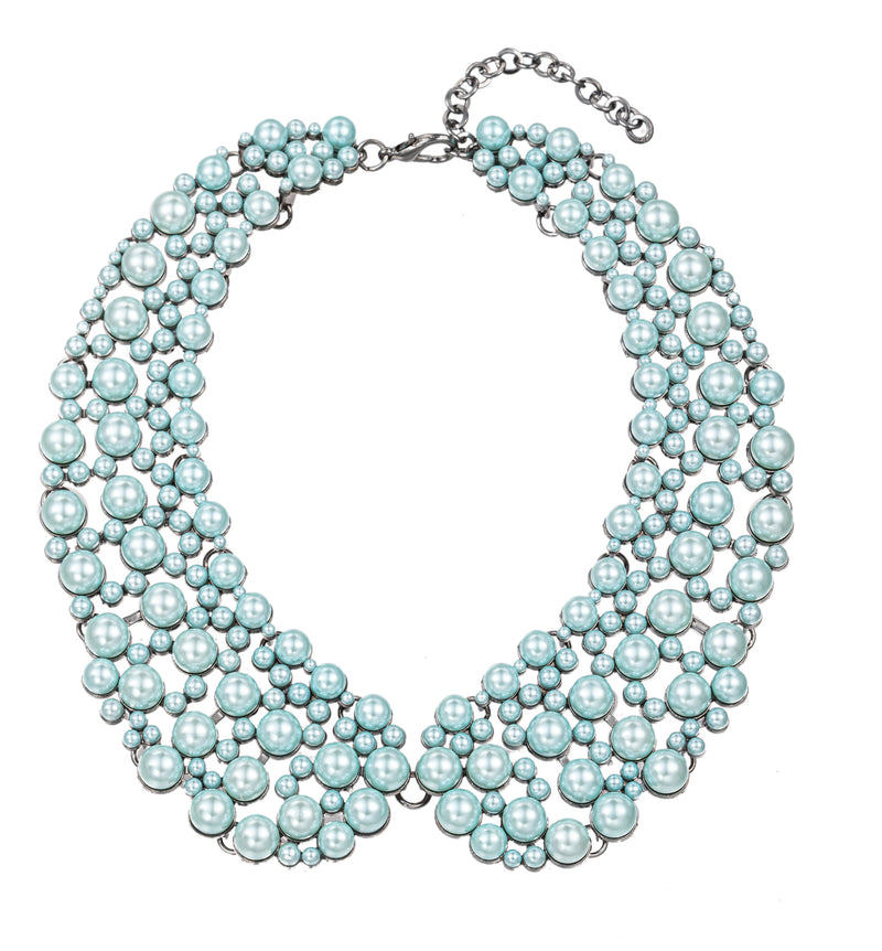 Diana Collar Necklace - Silver Pearl