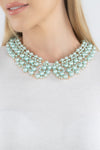 Diana Collar Statement Necklace - Ice Blue Pearl