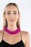 Harper Collar Statement Necklace - Hot Pink