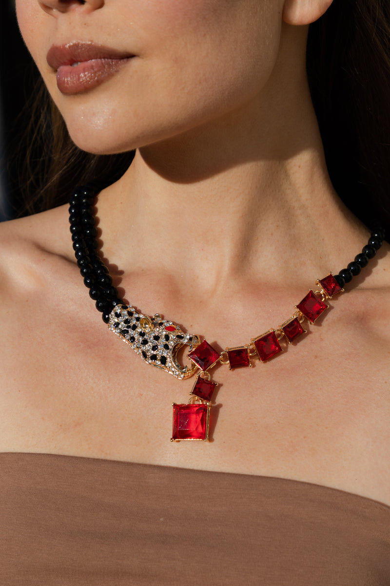 Jaguar Brooch Statement Necklace
