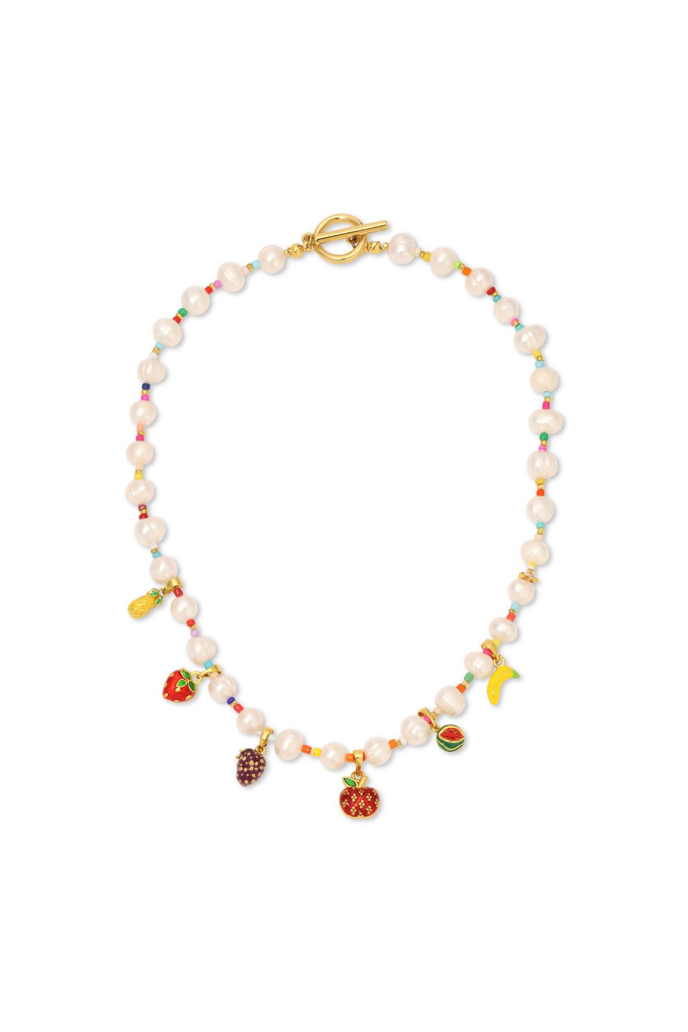 Dora Fruit Charm Pearl Necklace
