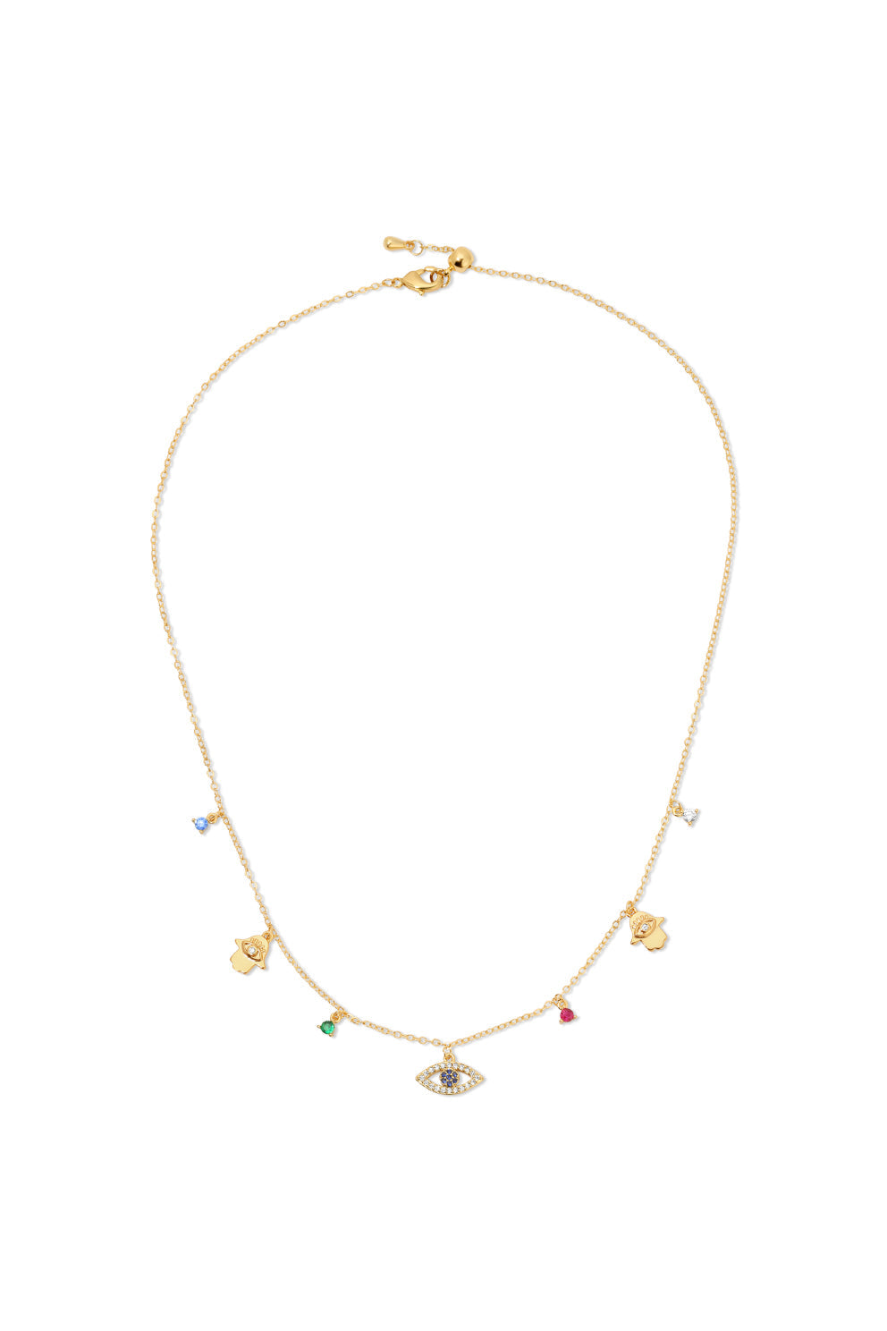Julia Evil Eye Golden Charm Necklace