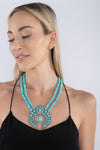 squash Blossom Teal Statement Necklace