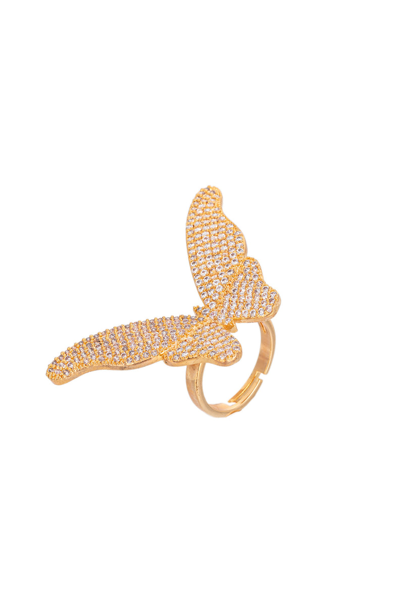 Gold Butterfly Adjustable Ring
