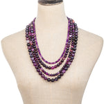 Agate Multi Strand Beaded Necklace