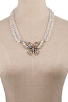 Rose Butterfly AB Bead Necklace