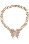 Ciana Cuban Link Butterfly Necklace
