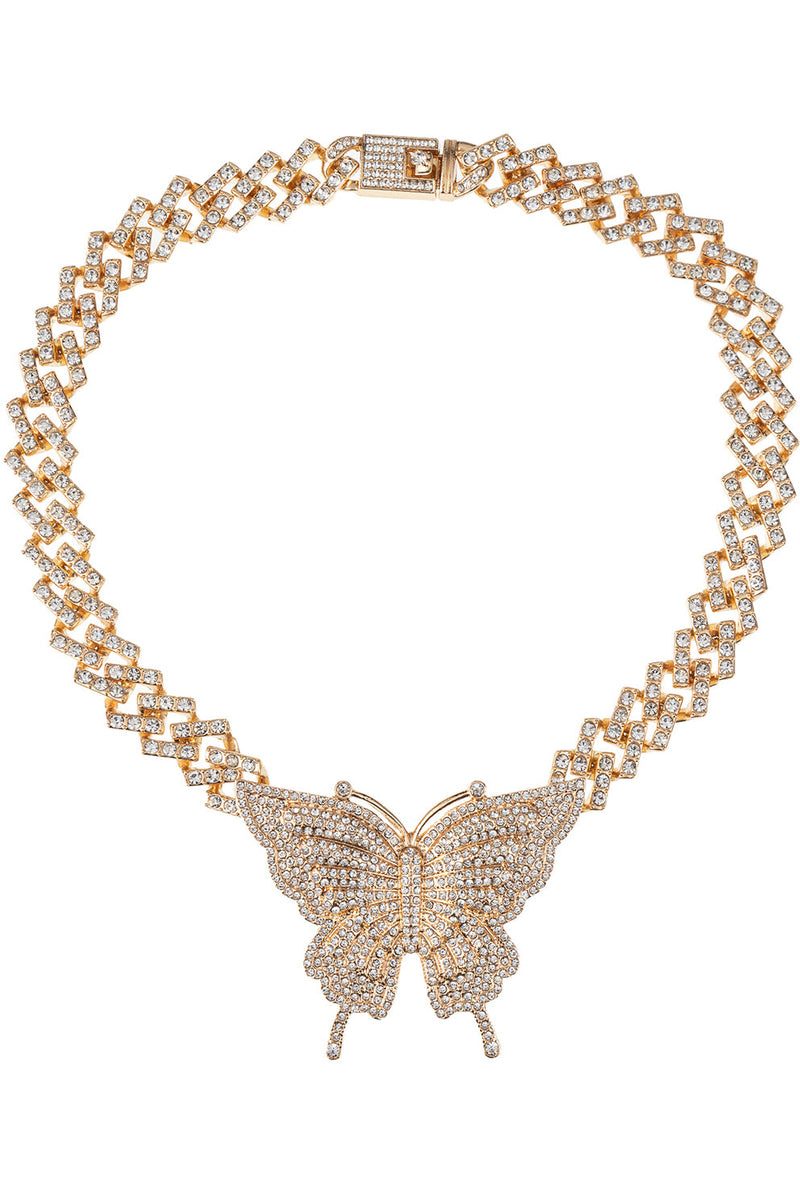 Ciana Cuban Link Butterfly Necklace