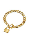 Cuban Link Lock Pendant Bracelet