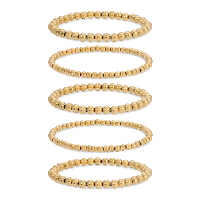 Emma Beaded Bracelet Set - Gold