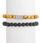 Ethan 2 Piece Agate and Lava Bead Bracelet Set