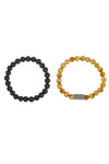 Ethan 2 Piece Agate and Lava Bead Bracelet Set