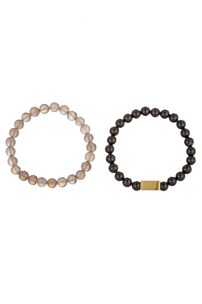 Shawn 2 Piece Agate Bracelet Set