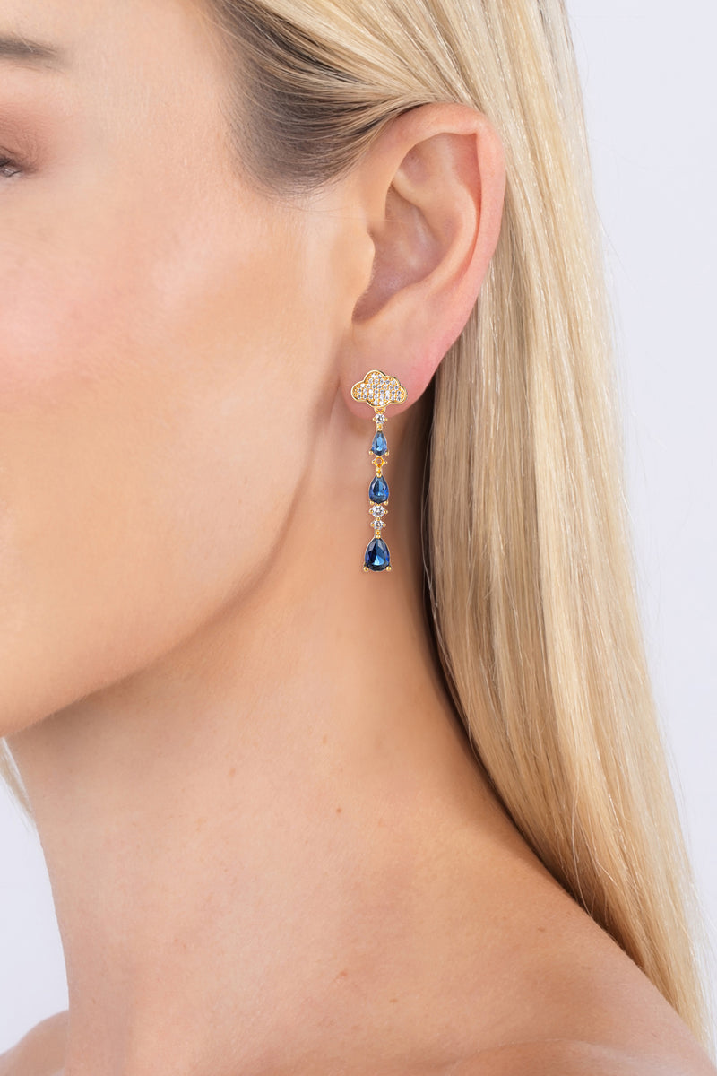 Rain Cloud CZ Drop Earrings