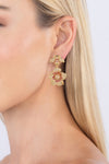 Bee My Flower Cubic Zirconia Drop Drop Earrings