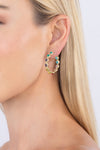 Daria Heart Rainbow 18K Gold Plated CZ Earring
