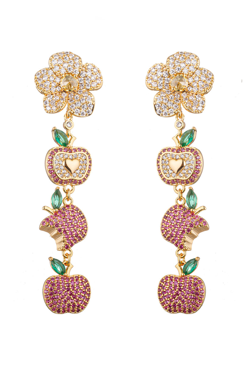 Pink Apple 18K Gold Plated Drop Earrings