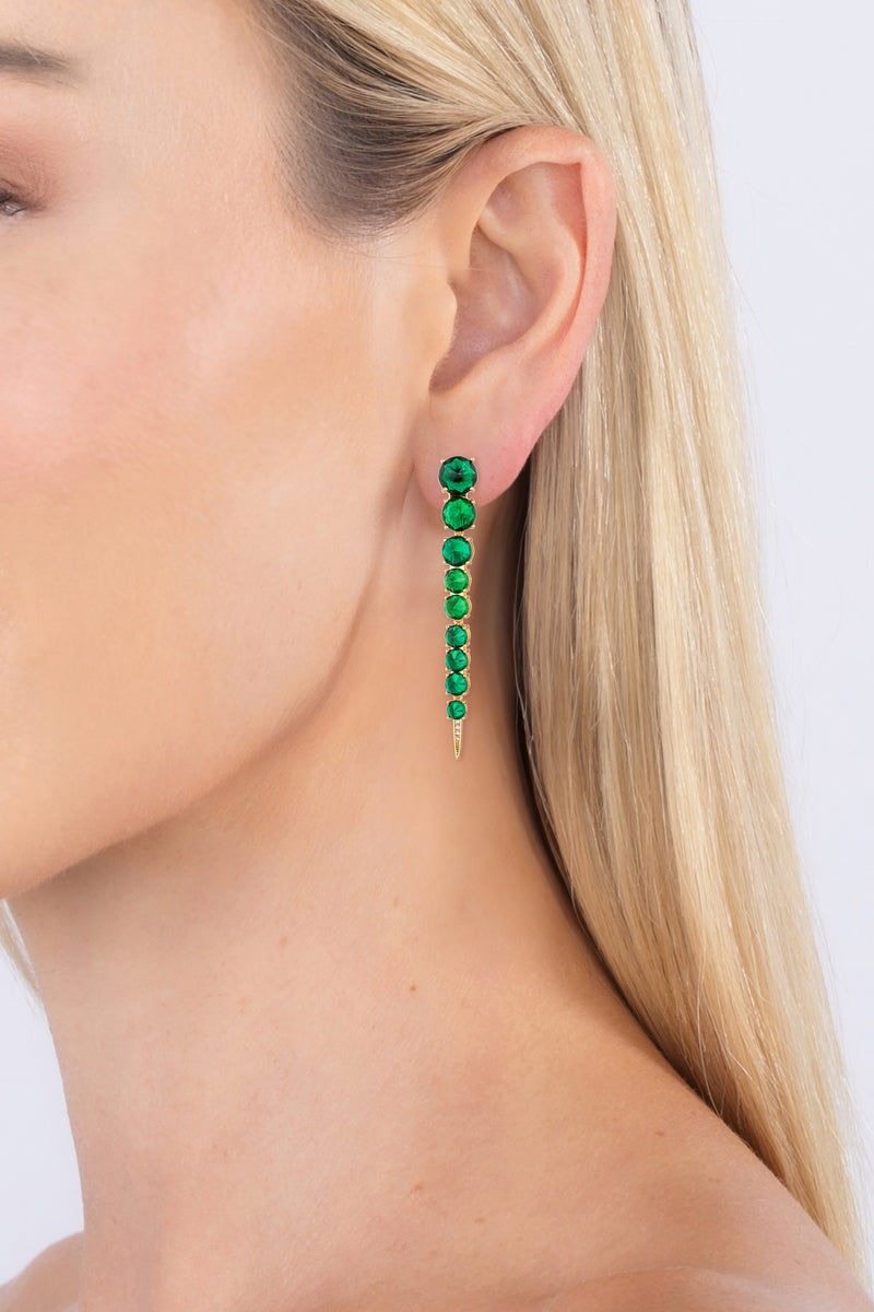 Harper Green Cubic Zirconia Drop Earrings