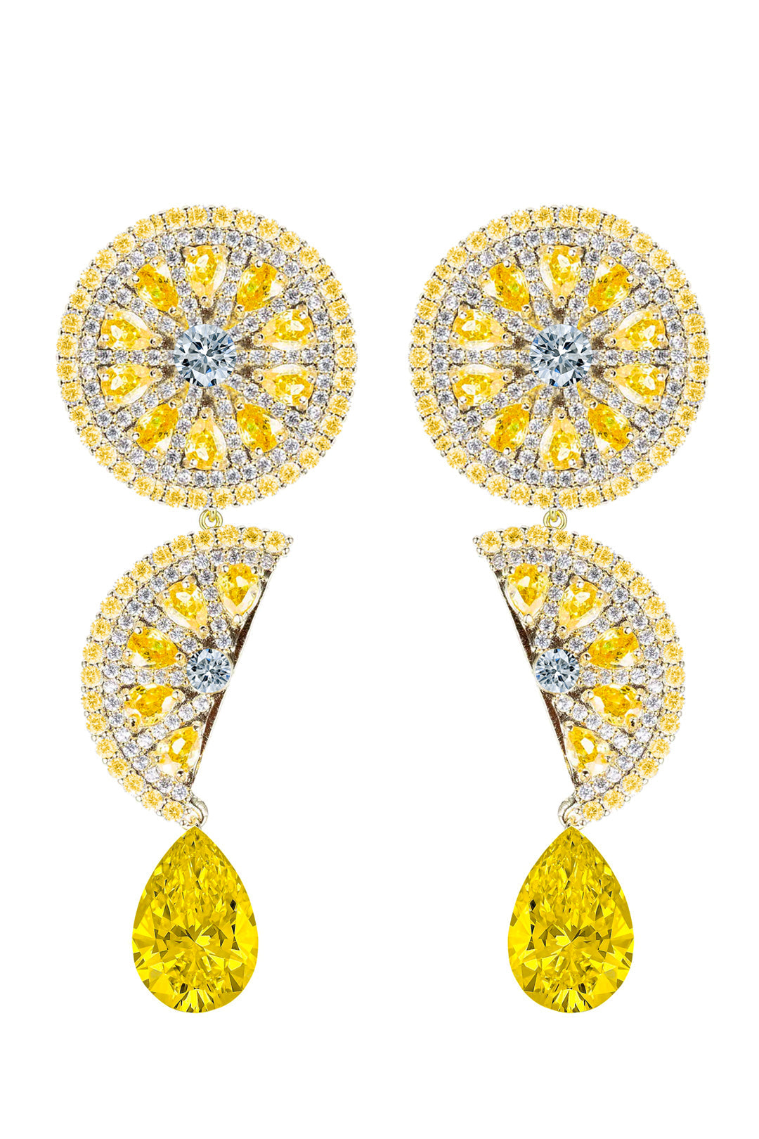 Lemon Squeeze 18K Gold Plated CZ Drop Earrings – Eye Candy Los Angeles